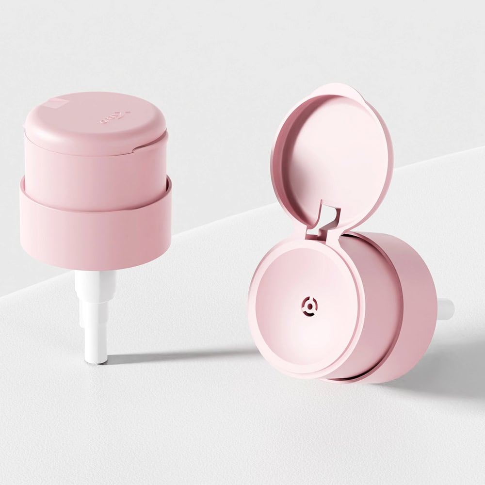 Two custom 33/400 nail remover pumps—one closed, one open to show the nozzle—sit on a white surface.